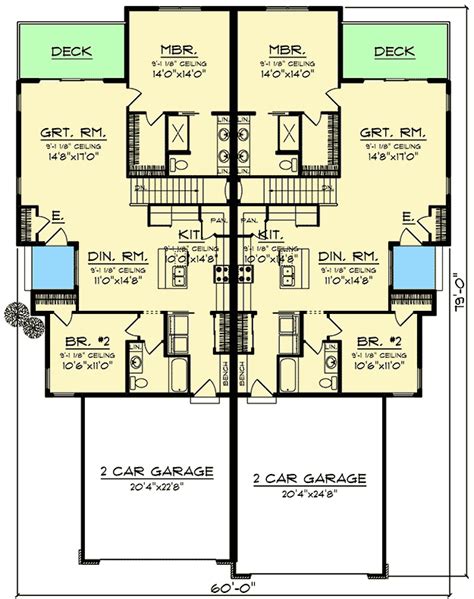 stacked duplex house plans|2 bedroom duplex floor plans.